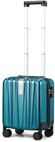 14 Inch Underseat Carry On Luggage with Wheels Hard Shell in Caribbean Blue