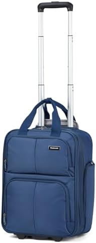 16 Inch Expandable Carry on Luggage with 2 Wheels Airline in Blue