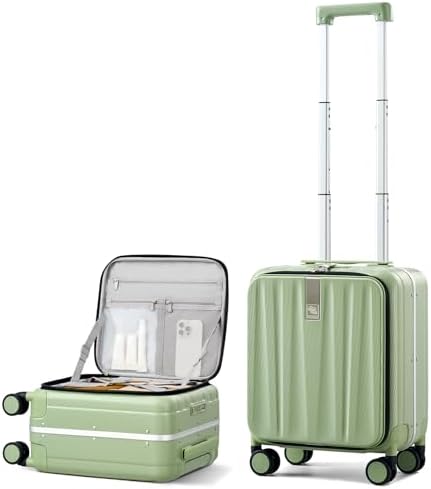 16 Inch Small Carry On Luggage in Bamboo Green