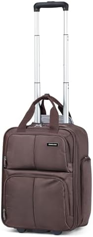 16 Inch Underseat Carry On Luggage with 2 Wheels Airline in Coffee