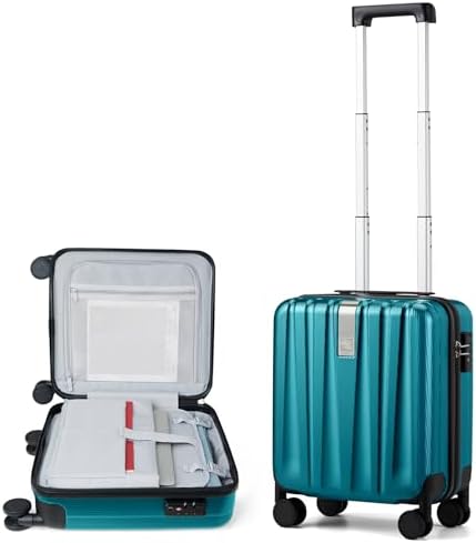 16 Inch Underseat Carry on Suitcases with Wheels in Caribbean Blue