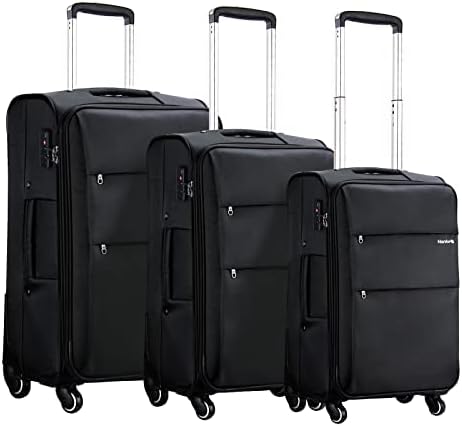 20/24/28 Inch 3 Piece Luggage Set with Spinner Wheels in Dark Gray