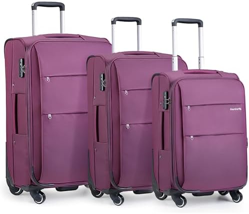 20/24/28 Inch 3 Piece Luggage Set with Spinner Wheels in Purple