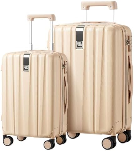 20/29 Inch Carry On Luggage Sets 2 Piece Hard Shell Suitcases in Cuba Sand
