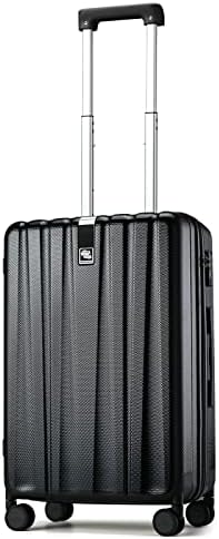 20 Inch Carry On Luggage 22x14x9 Airline Approved Lightweight in Jet Black
