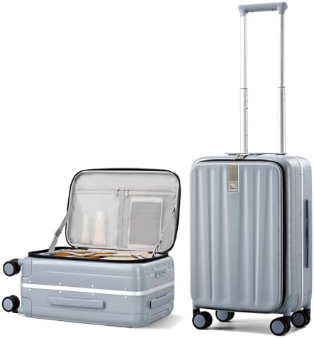 20 Inch Carry On Suitcase PC Hardshell Luggage Top Open in Grey