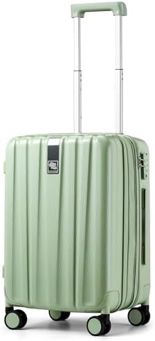 20 Inch Expandable Carry on Luggage 22x14x9 Airline Approved in Bamboo Green