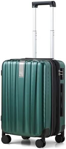20 Inch Expandable Carry on Luggage 22x14x9 Airline Approved in Blackish Green