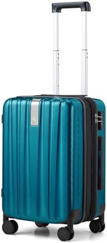 20 Inch Expandable Carry on Luggage 22x14x9 Airline Approved | in Caribbean Blue