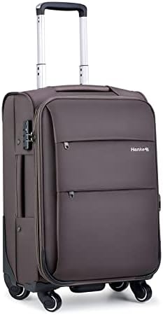 20 Inch Expandable Carry On Luggage 22x14x9 Airline Approved in Coffee