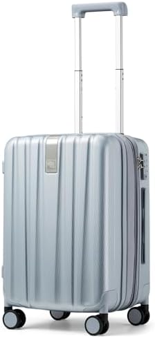 20 Inch Expandable Carry on Luggage 22x14x9 Airline Approved in Grey