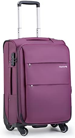 20 Inch Expandable Carry On Luggage 22x14x9 Airline Approved in Purple