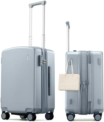 20 Inch Expandable Carry On Luggage in Grey