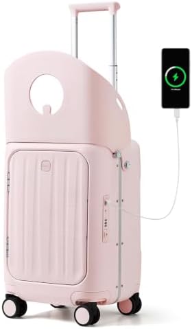 20 Inch Ride On Suitcase For Kids Hard Shell Luggage Pink in Pink