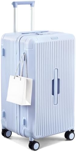 24 Inch Checked Luggage in Mist Blue