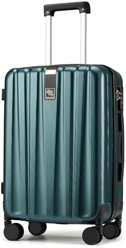 24 Inch Luggage Suitcases With Spinner Wheels Lightweight PC in Blackish Green