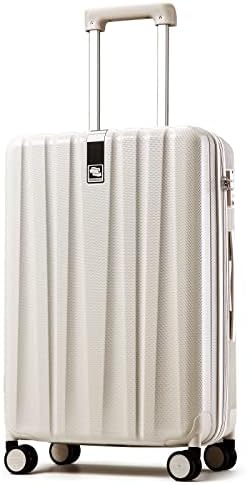24 Inch Luggage Suitcases With Spinner Wheels Lightweight PC in Ivory White