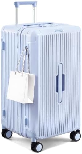 26 Inch Checked Luggage in Mist Blue