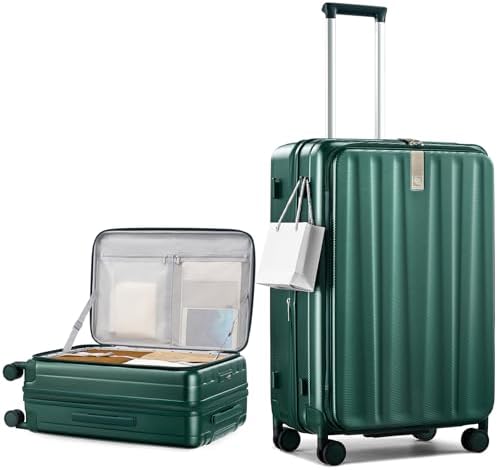 26 Inch Expandable Luggage Top Opening Checked Bag Luggage Hard in Blackish Green