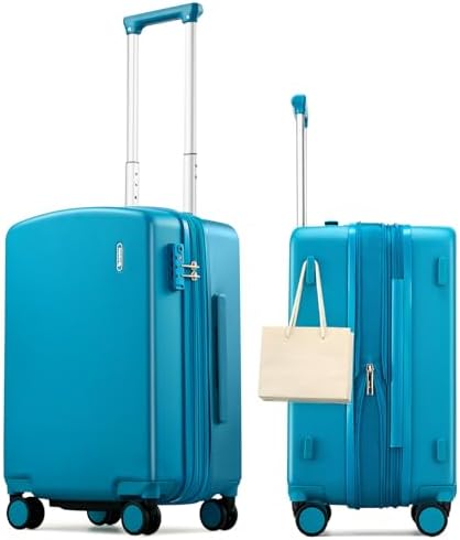 Carry on Luggage Airline Approved 20" Expandable Hardside in Caribbean Blue