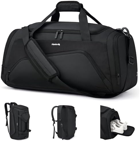 Carry On Luggage Airline Approved Duffle Bag for Travel in Graphite Black