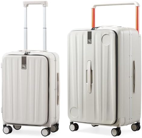 Carry On Luggage, Suitcase with Wheels Multifunctional 26 Inch C in Black
