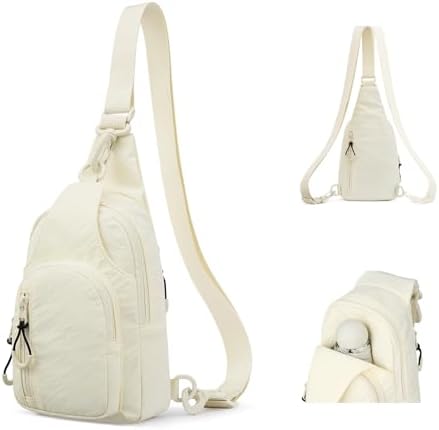Crossbody Sling Bag for Women Men in Off-white