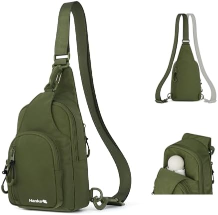 Crossbody Sling Bag for Women Men in Pine Green