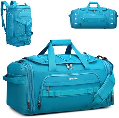 Duffle Bag for Travel, Dual Expandable Weekender Bags, Caribbean in Caribbean Blue
