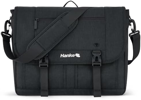 Durable Messenger Bag for Men with 15.6 Laptop Case in Black