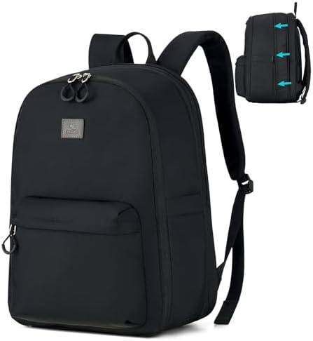 Expandable Laptop Backpack in Black