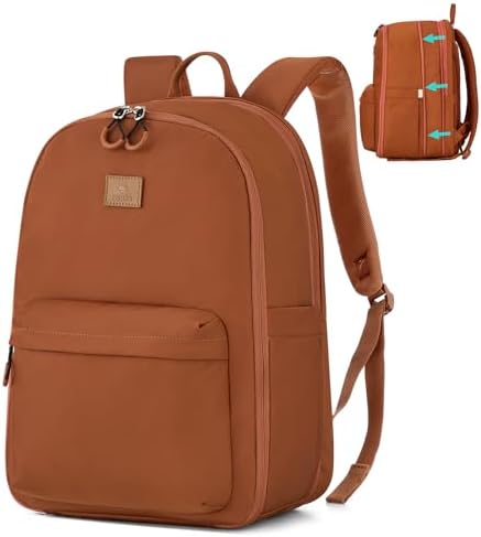 Expandable Laptop Backpack in Caramel