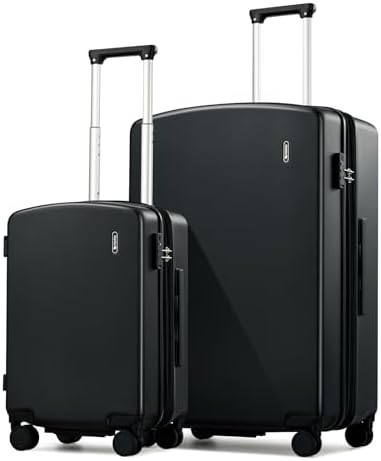 Expandable Luggage Sets 2 Piece in Jet Black