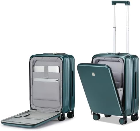 Grace Carry On Luggage with Wheels Airline Approved Hard Shell in Blackish Green