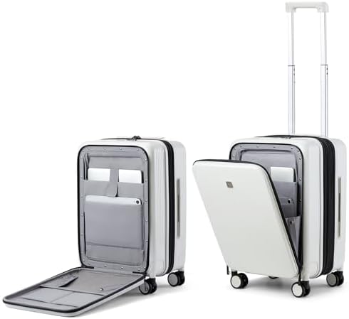 Grace Expandable Carry On Luggage with Wheels Airline Approved in Smoke White