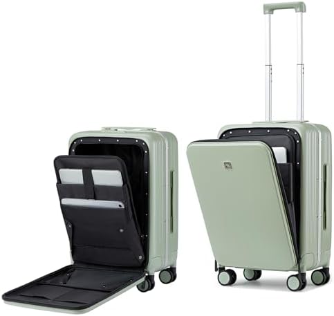 Grace Hard Shell Suitcases with Wheels in Bamboo Green