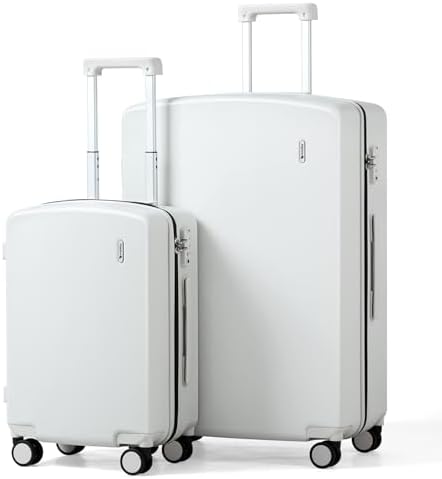 Hard Shell Luggage Sets 2 Pieces in Smoke White