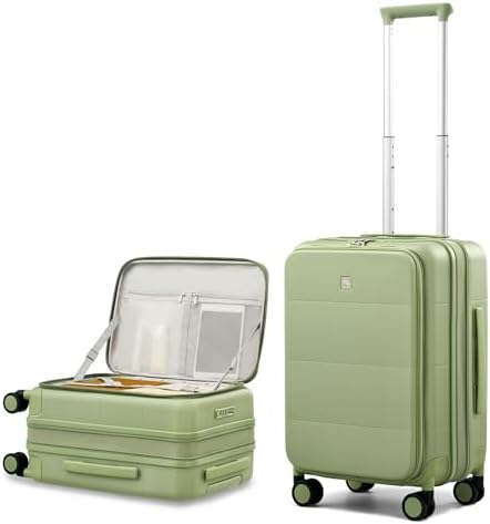 Hardside Expandable Carry On Luggage in Bamboo Green