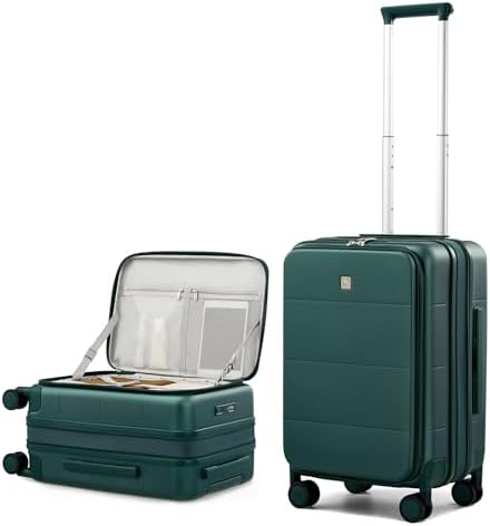 Hardside Expandable Carry On Luggage in Blackish Green