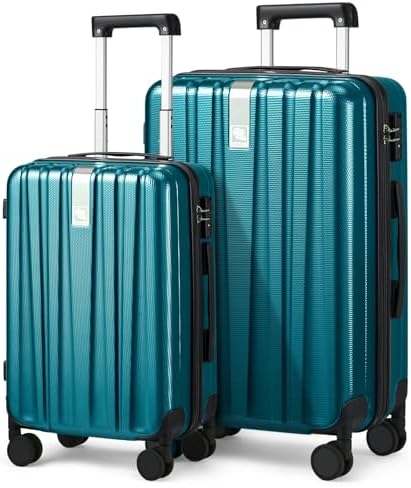 Luggage Sets 2 piece Carry On Luggage with Wheels PC Hard Shell in Caribbean Blue