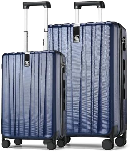 Luggage Sets 2 piece Carry On Luggage with Wheels PC Hard Shell in Dark Blue