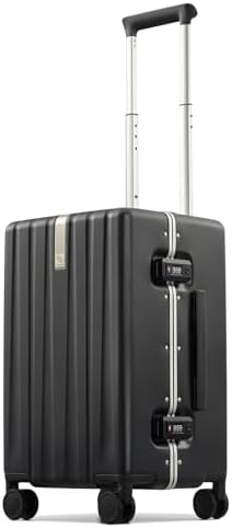 Premium 20 Inch Zipperless Carry-On Luggage in Jet Black