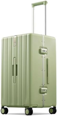 Premium 24 Inch Zipperless Medium Checked Luggage in Bamboo Green
