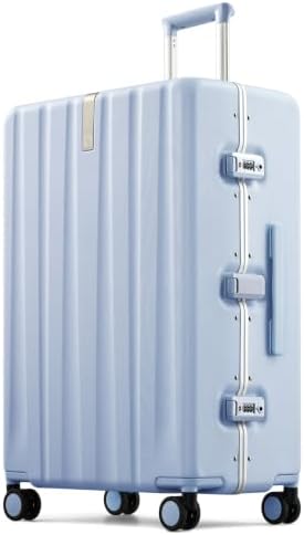 Premium 28 Inch Zipperless Extra Large Suitcase with 3 TSA Locks in Mist Blue