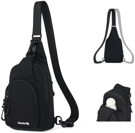 Small Crossbody Sling Bag for Women Men in Graphite Black