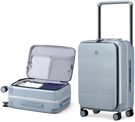 Top Opening 24 Inch Checked Luggage in Grey
