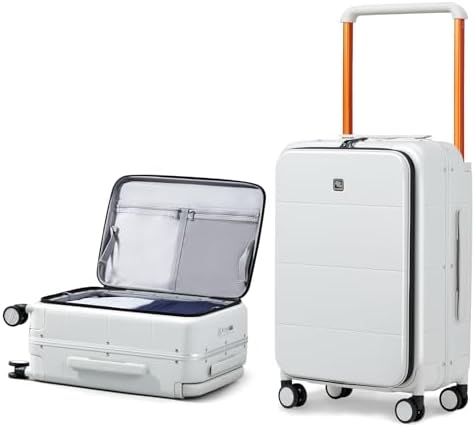 Top Opening 24 Inch Checked Luggage in Smoke White