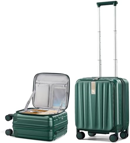 Top Opening Carry-On - Expandable 16 Inch Airline Approved Spinn in Blackish Green