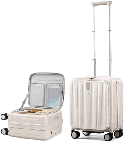 Top Opening Carry-On - Expandable 16 Inch Airline Approved Spinn in Ivory White