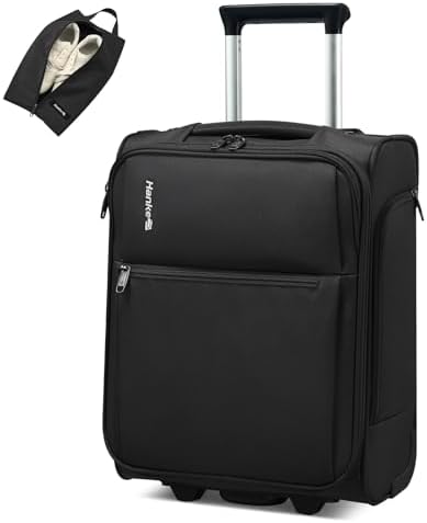 Underseat Carry On Luggage with Wheels in Black